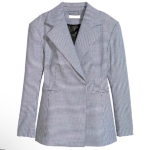 H&M Houndstooth Blazer US 4 Black and White Career Business Casual NWT - Picture 1 of 7